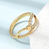 304 Stainless Steel Micro Pave Cubic Zirconia Finger Rings for Women RJEW-A104-01G-2