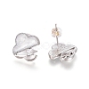 Real 18K Gold Plated Brass Stud Earring Findings KK-L180-117B-2