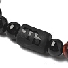 12 Constellations Protetion Natural Tiger Eye & Black Obsidian Round Beads Stretch Bracelets for Men Women WG083ED-08-2