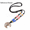 Vintage Glazed Tribal Face Porcelain Big Pendants PORC-T006-31-6
