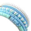 5Pcs 5 Style Polymer Clay Heishi Surfer Stretch Bracelets Set BJEW-TA00370-5