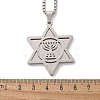 Hanukkah 201 Stainless Steel Star of David Pendant Necklaces NJEW-Z058-02P-5