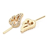 Brass Micro Cubic Zirconia Wing Shape Head Pins KK-Q789-17G-2