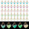 50Pcs 5 Colors Luminous Glass Pendants GLAA-PH0002-59-1
