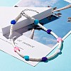 Handmade Polymer Clay Heishi Beaded Necklace with Flat Round for Women NJEW-JN03794-2