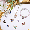 24Pcs 12 Styles Brass with Glass Pendants KK-SC0003-59-4