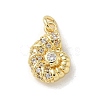 Brass Micro Pave Clear Cubic Zirconia Pendants KK-U046-02G-02-1