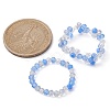 2Pcs 2 Style Glass Braided Beaded Flower Stretch Rings Set for Women RJEW-JR00592-6