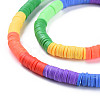 Fixed 7 Color Handmade Polymer Clay Bead Strands CLAY-S096-029K-3