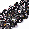 Handmade Millefiori Lampwork Beads Strands X-LAMP-N023-001B-1