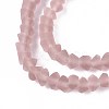 Frosted Transparent Glass Beads Strands GLAA-N016-4mm-25-4