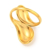 Ion Plating(IP) Teardrop 304 Stainless Steel Open Cuff Finger Rings for Women RJEW-P114-03G-3