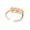 Flower Colorful Cubic Zirconia Cuff Ring RJEW-M146-06G-3