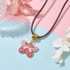 Alloy Enamel Butterfly Pendant Necklaces NJEW-JN04580-02-2