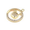 Brass Micro Pave Clear Cubic Zirconia Pendants FIND-B077-02G-06-2