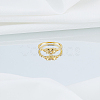 1Pc Heart Alloy & Rhinestone Finger Rings for Women RJEW-LP0010-08-3