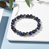 Round Stone Beads Stretch Bracelets BJEW-JB07259-02-2