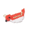 Beaded Bird Charms PALLOY-MZ01172-02-3