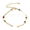Brass Acrylic Colorful Evil Eye Link Chain Bracelet Making MAK-K024-18G-1