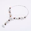 Natural Tiger Eye Beaded Necklaces NJEW-JN01888-02-1