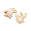 Light Gold Plated Alloy Enamel Pendants ENAM-M219-08KCG-01-2
