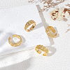 4Pcs Brass Cuff Open Rings for Men RJEW-UN0003-11G-4