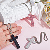 Polymer Clay Rhinestone Cross Pendant Alloy Chain Necklaces NJEW-CN0001-16A-3