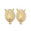 Long-Lasting Rack Plating Brass Micro Pave Cubic Zirconia Chandelier Component Links KK-B059-20G-1