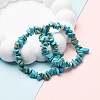 Unisex Chip Synthetic Turquoise(Dyed) Beaded Stretch Bracelets BJEW-S143-05-6