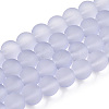 Baking Paint Lilac Frosted Round Transparent Glass Bead Strands X-GLAA-S031-8mm-25-1