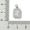 Rack Plating Brass Micro Pave Clear Cubic Zirconia Charms KK-G501-01S-P-3