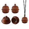 Openable Wood Pendants WOOD-WH0001-08-1