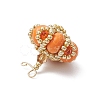 Handmade Glass Seed Beaded & Synthetic Dyed Imperial Jasper Beads Pendants PALLOY-MZ00770-4