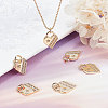 6Pcs Brass Micro Pave Cubic Zirconia Pendants KK-BBC0003-19-5