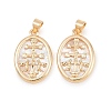 Brass Micro Pave Clear Cubic Zirconia Pendants KK-C170-06G-1