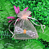 Rectangle Organza Drawstring Bags CON-PW0001-054A-3