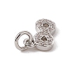 Brass Micro Pave Cubic Zirconia Charms ZIRC-F132-75P-3