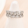 Brass Micro Pave Cubic Zirconia Cuff Rings for Women RJEW-Z113-50P-5