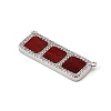 Brass Micro Pave Clear Cubic Zirconia Connector Charms CU-CBA30E8-01P-A07-2