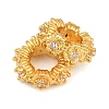 Brass Micro Pave Clear Cubic Zirconia European Beads KK-CBA6A75-44G-2
