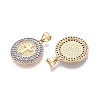 Religion Brass Micro Pave Clear Cubic Zirconia Pendants KK-N287-44GP-03-2