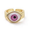Resin Horse Eye Open Cuff Ring RJEW-P032-41G-3