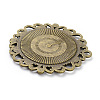 Tibetan Style Alloy Pendant Cabochon Settings PALLOY-P224-03AB-4
