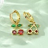 Brass Micro Pave Cubic Zirconia Hoop Earrings EJEW-D322-11G-03-3