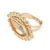 Horse Eye Brass Pad Ring Settings KK-Z122-21G-4
