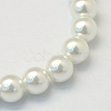 Baking Paint Pearlized Glass Pearl Round Bead Strands X-HY-Q330-8mm-01-2