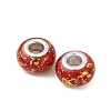 Opaque Resin Rondelle European Beads RESI-Z046-01D-2
