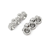 Brass Micro Pave Clear Cubic Zirconia Spacer Bars KK-P302-21B-P-2