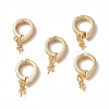 Brass Micro Pave Clear Cubic Zirconia Twister Clasps KK-P223-39G-3