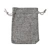 Polyester Imitation Burlap Packing Pouches Drawstring Bags ABAG-R005-9x12-04-2